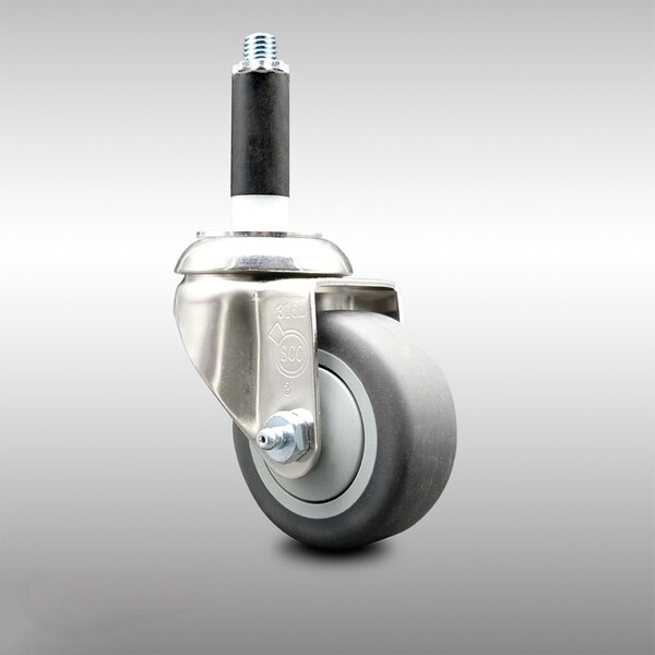 Service Caster 3 Inch 316SS Thermoplastic Rubber Wheel Swivel 7/8 Inch Expanding Stem Caster SCC-SS316EX20S314-TPRB-78 - main